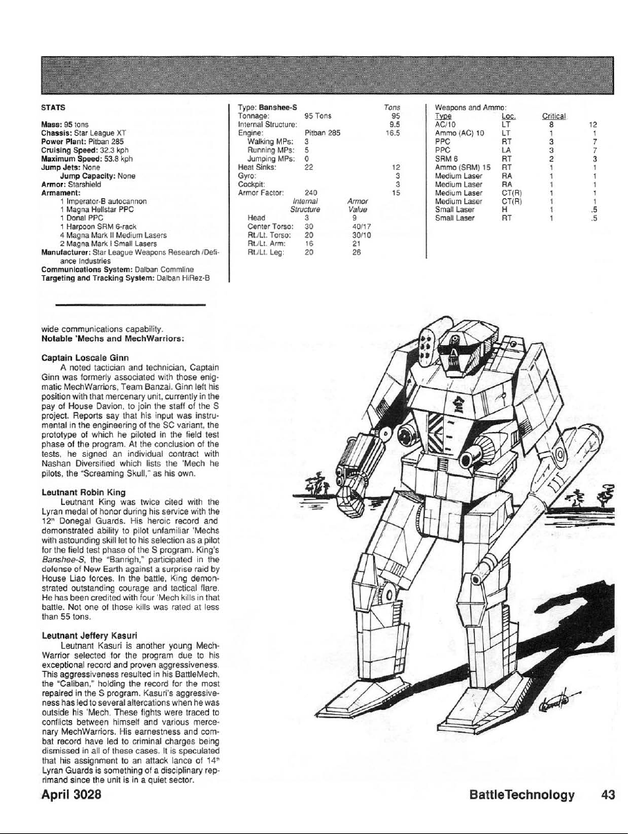 Banshee BNC-3S - Old BattleTech